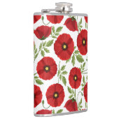 Mohn blüht fröhlich Sommer Blume Flachmann (Rechts)