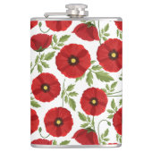 Mohn blüht fröhlich Sommer Blume Flachmann (Vorderseite)