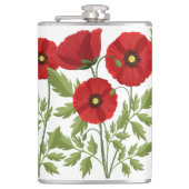 Mohn blüht fröhlich Sommer Blume Flachmann (Vorderseite)