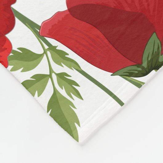 Mohn blüht fröhlich Sommer Blume Fleecedecke (Ecke)