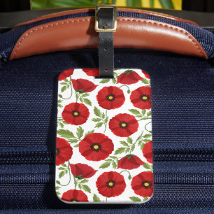 Mohn blüht fröhlich Sommer Blume Gepäckanhänger