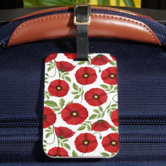 Mohn blüht fröhlich Sommer Blume Gepäckanhänger (Vorderseite Insitu 2)