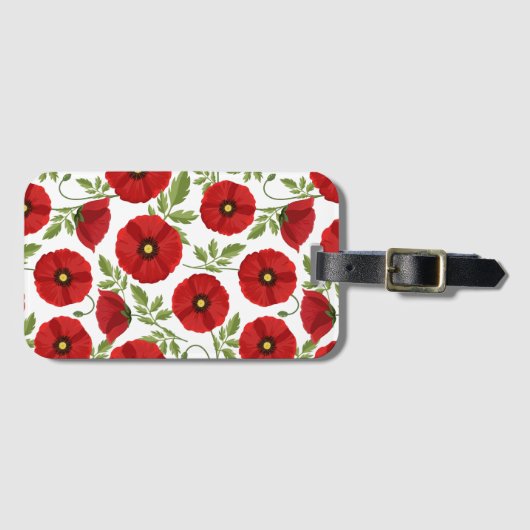 Mohn blüht fröhlich Sommer Blume Gepäckanhänger (Vorderseite (Horizontal))