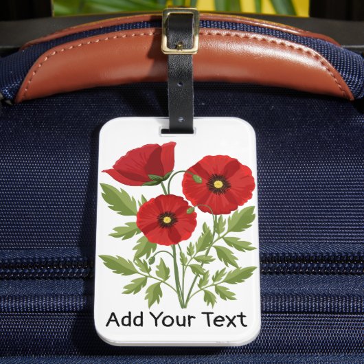 Mohn blüht fröhlich Sommer Blume Gepäckanhänger (Vorderseite Insitu 2)