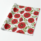 Mohn blüht fröhlich Sommer Blume Geschenkpapier (Ungerollt)