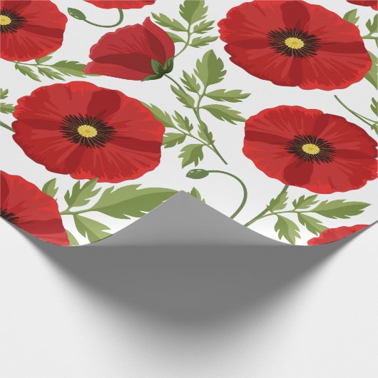 Mohn blüht fröhlich Sommer Blume Geschenkpapier (Ecke)