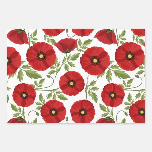 Mohn blüht fröhlich Sommer Blume Geschenkpapier Set (Vorderseite 2)