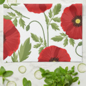 Mohn blüht fröhlich Sommer Blume Geschirrtuch (Gefaltet)