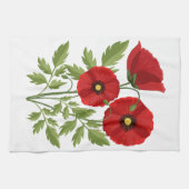Mohn blüht fröhlich Sommer Blume Geschirrtuch (Horizontal)