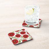 Mohn blüht fröhlich Sommer Blume Getränkeuntersetzer (Rechte Seite)