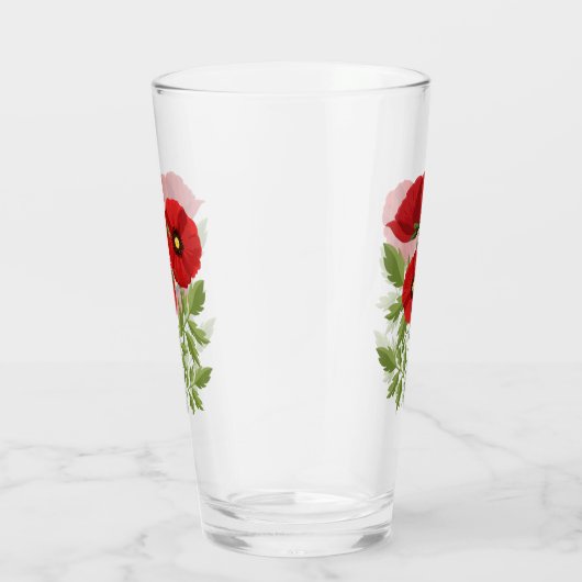 Mohn blüht fröhlich Sommer Blume Glas (Rechts)