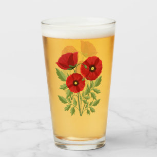 Mohn blüht fröhlich Sommer Blume Glas