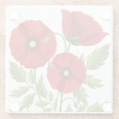 Mohn blüht fröhlich Sommer Blume Glasuntersetzer (Rückseite)