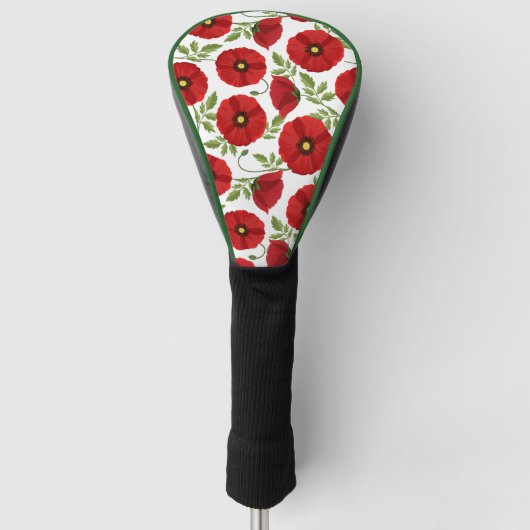 Mohn blüht fröhlich Sommer Blume Golf Headcover (Vorderseite)