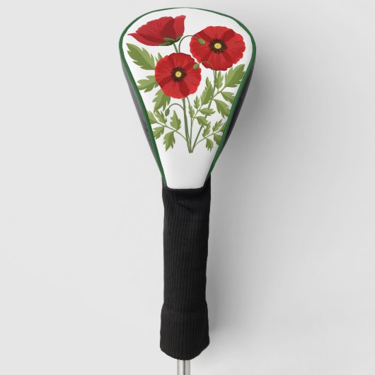 Mohn blüht fröhlich Sommer Blume Golf Headcover (Vorderseite)