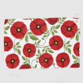Mohn blüht fröhlich Sommer Blume Golfhandtuch (Horizontal)