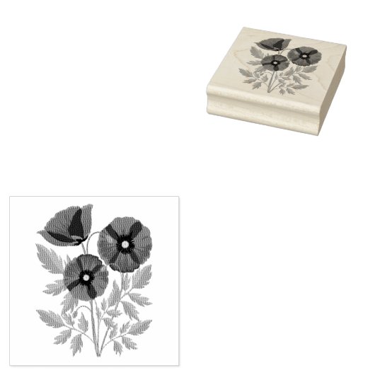 Mohn blüht fröhlich Sommer Blume Gummistempel (Stempel)