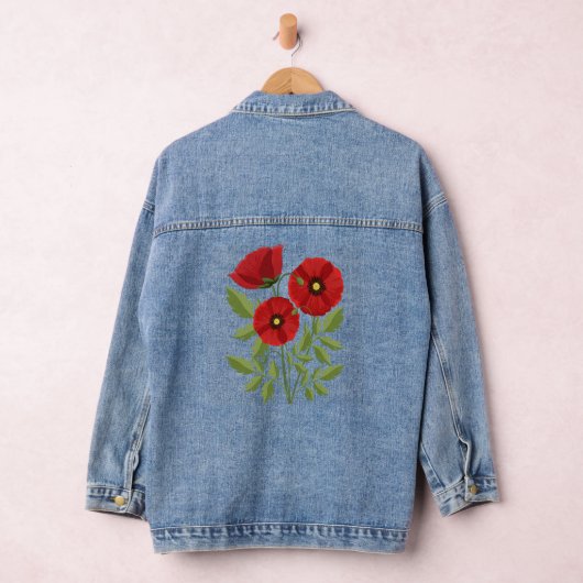 Mohn blüht fröhlich Sommer Blume Jeansjacke (Hangar)