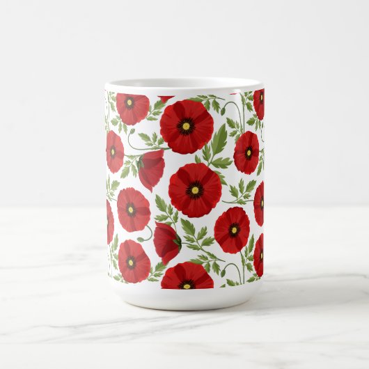 Mohn blüht fröhlich Sommer Blume Kaffeetasse (Mittel)