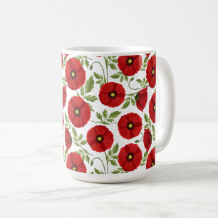 Mohn blüht fröhlich Sommer Blume Kaffeetasse