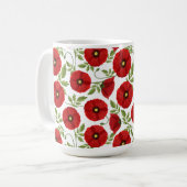 Mohn blüht fröhlich Sommer Blume Kaffeetasse (Vorderseite Links)