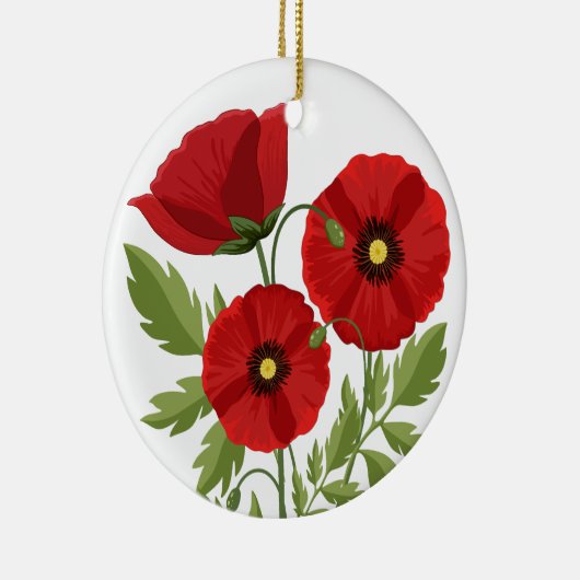 Mohn blüht fröhlich Sommer Blume Keramik Ornament (Rechts)