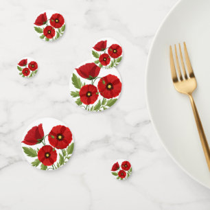 Mohn blüht fröhlich Sommer Blume Konfetti