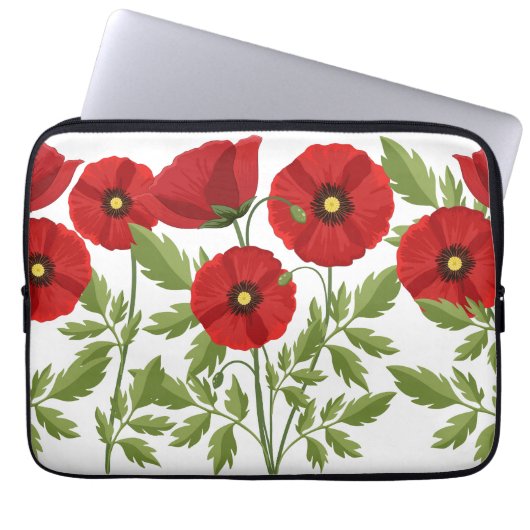 Mohn blüht fröhlich Sommer Blume Laptopschutzhülle (Vorderseite)