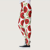 Mohn blüht fröhlich Sommer Blume Leggings (Links)