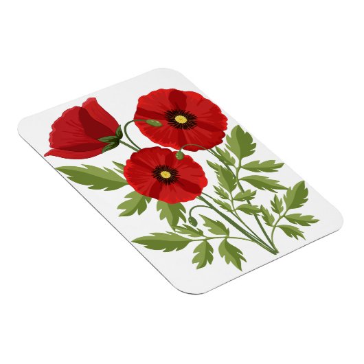 Mohn blüht fröhlich Sommer Blume Magnet (Rechte Seite)