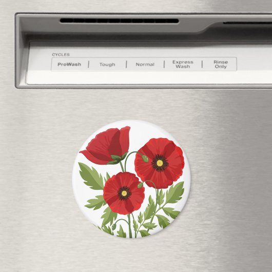 Mohn blüht fröhlich Sommer Blume Magnet (In Situ (Geschirrspüler))