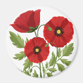 Mohn blüht fröhlich Sommer Blume Magnet (Vorne)