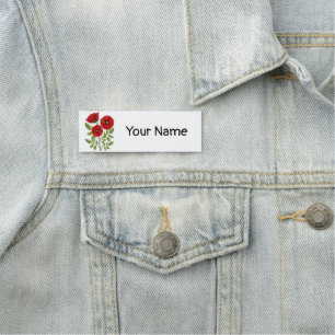 Mohn blüht fröhlich Sommer Blume Namensschild