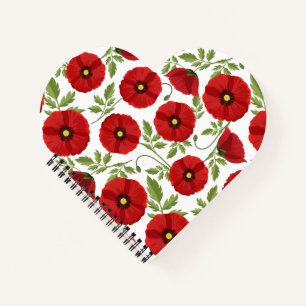 Mohn blüht fröhlich Sommer Blume Notizblock