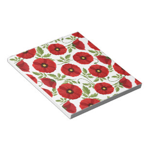 Mohn blüht fröhlich Sommer Blume Notizblock