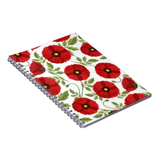Mohn blüht fröhlich Sommer Blume Notizblock (Rechte Seite)