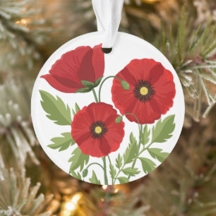 Mohn blüht fröhlich Sommer Blume Ornament