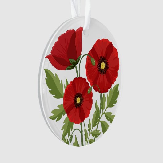 Mohn blüht fröhlich Sommer Blume Ornament (Vorderseite)
