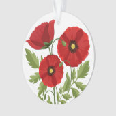 Mohn blüht fröhlich Sommer Blume Ornament (Vorderseite)