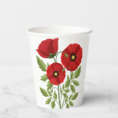Mohn blüht fröhlich Sommer Blume Pappbecher (Rückseite)