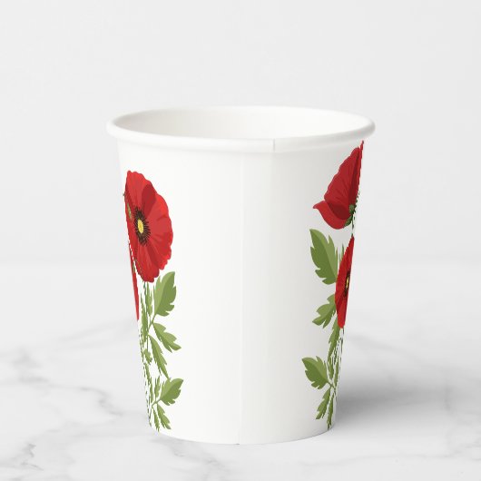 Mohn blüht fröhlich Sommer Blume Pappbecher (Rechts)