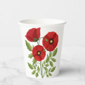 Mohn blüht fröhlich Sommer Blume Pappbecher (Vorderseite)
