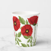 Mohn blüht fröhlich Sommer Blume Pappbecher (Rückseite)
