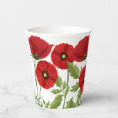 Mohn blüht fröhlich Sommer Blume Pappbecher (Vorderseite)
