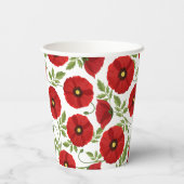 Mohn blüht fröhlich Sommer Blume Pappbecher (Rückseite)