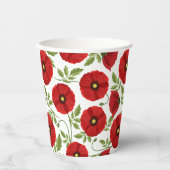 Mohn blüht fröhlich Sommer Blume Pappbecher (Vorderseite)