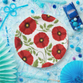 Mohn blüht fröhlich Sommer Blume Pappteller (Party)