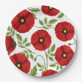 Mohn blüht fröhlich Sommer Blume Pappteller (Vorderseite)