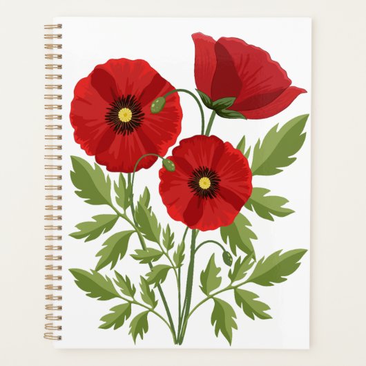 Mohn blüht fröhlich Sommer Blume Planer (Vorderseite)