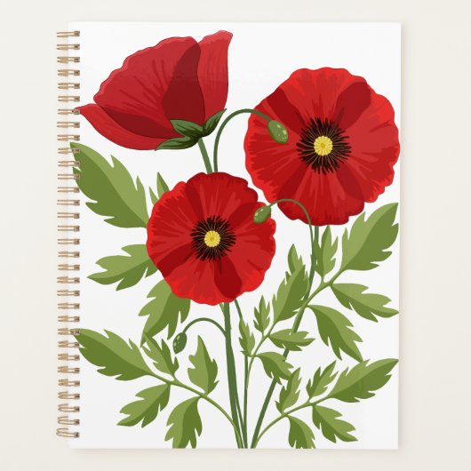 Mohn blüht fröhlich Sommer Blume Planer (Vorderseite)